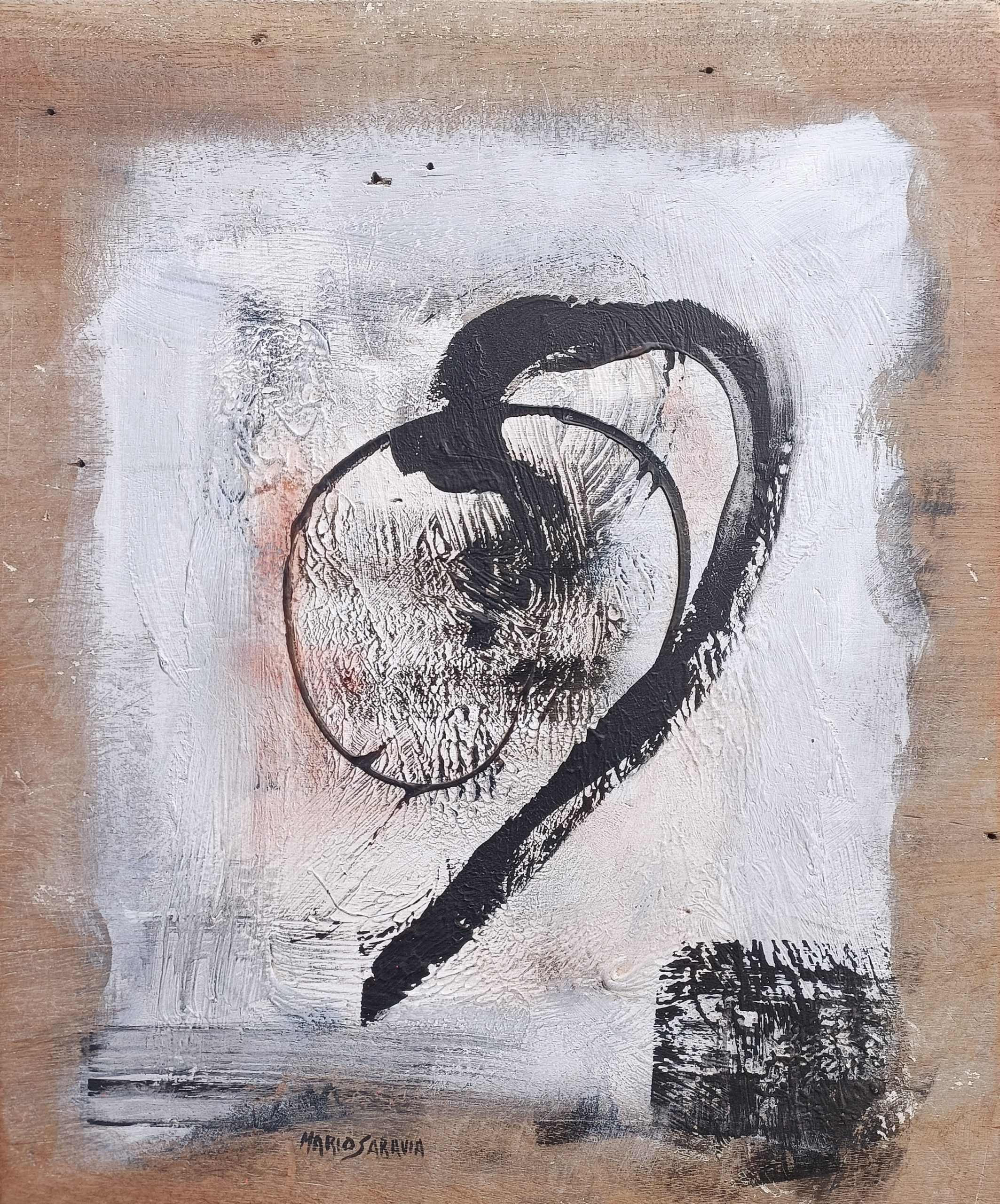 Atelier Mario Saravia, peinture acrylique sur bois