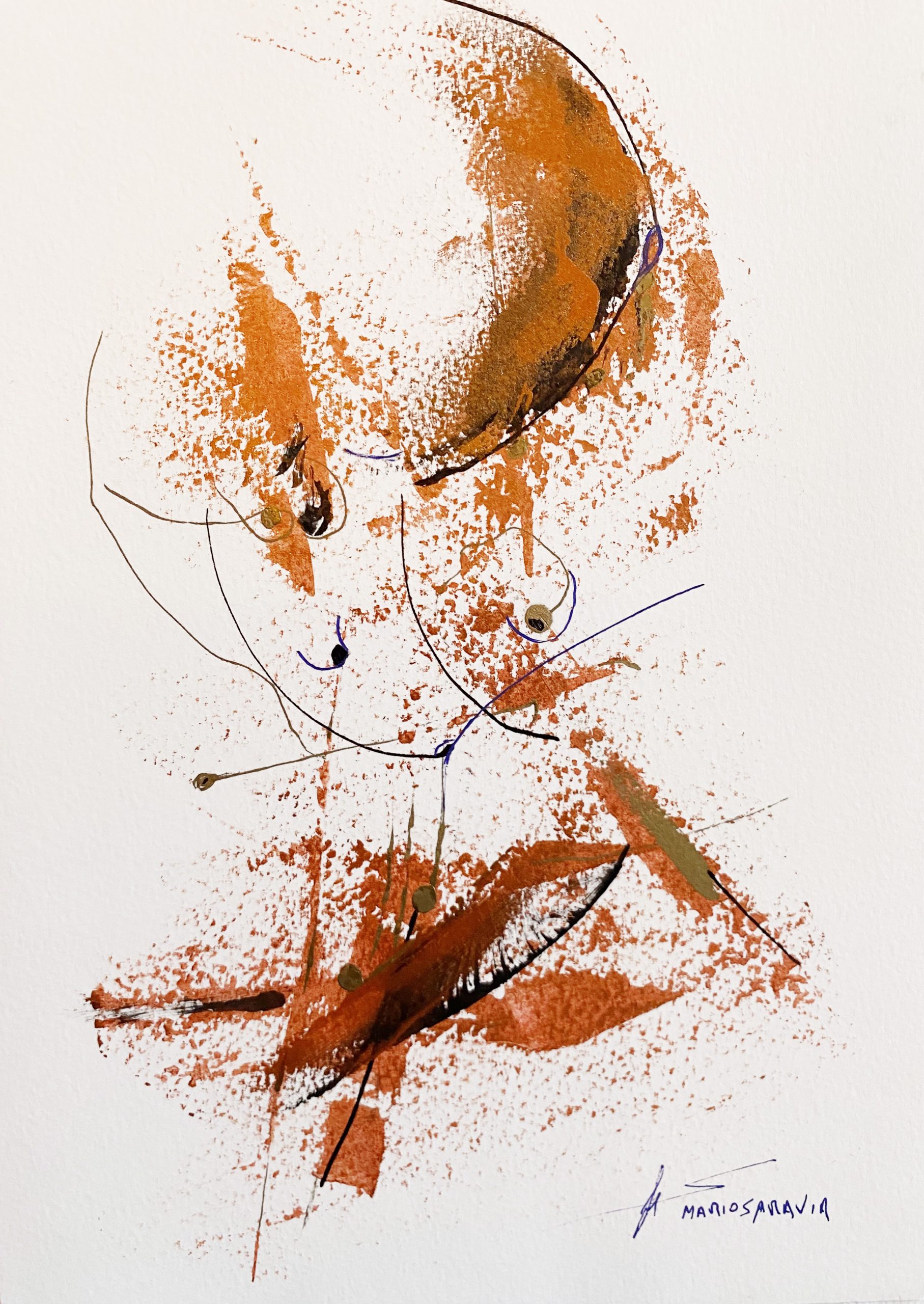Atelier Mario Saravia, gouache abstraite