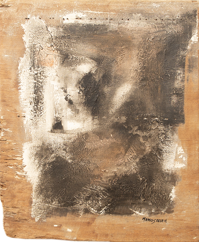 Atelier Mario Saravia, peinture acrylique sur bois
