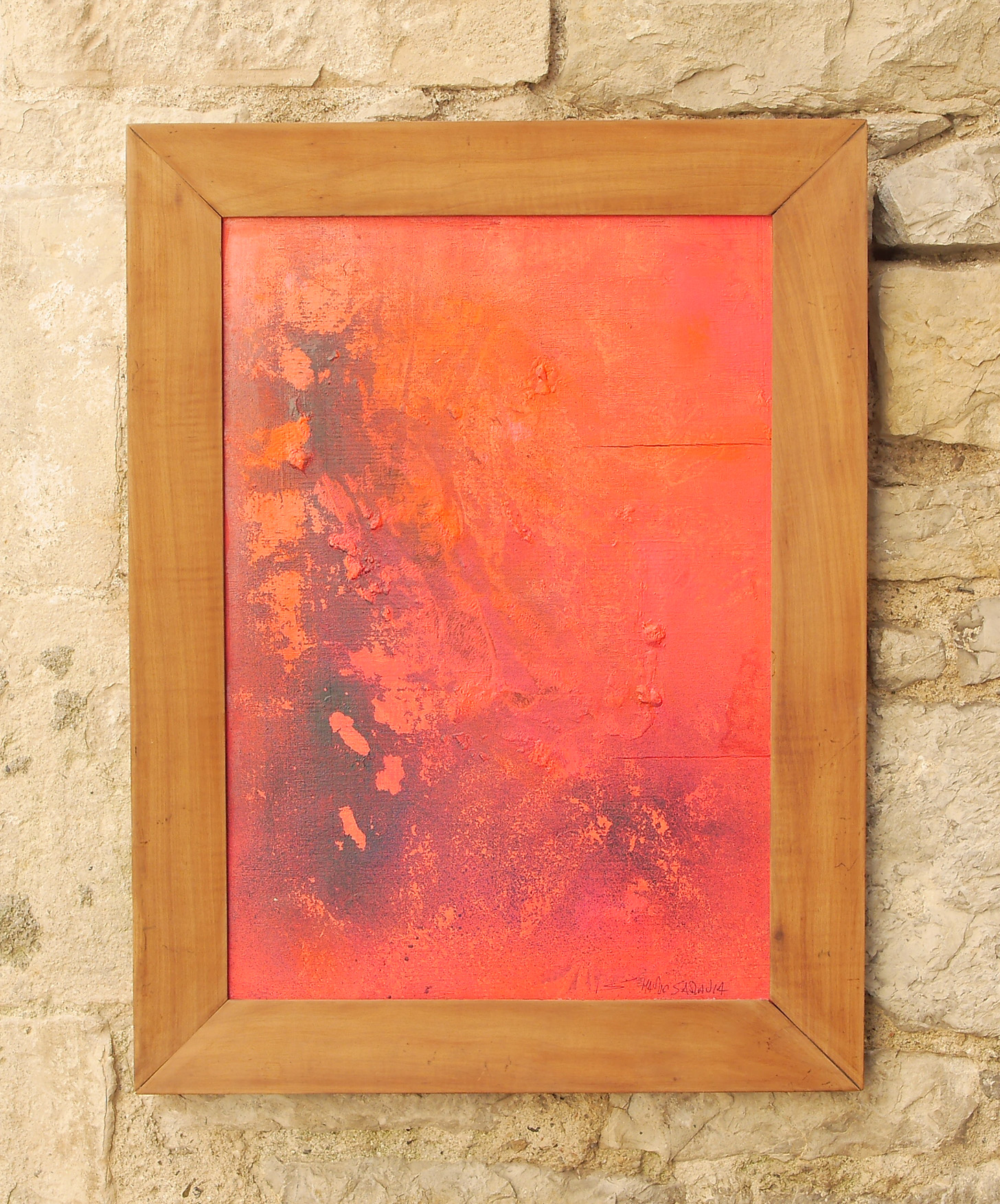 Atelier Mario Saravia, Peinture acrylique avec cadre de récupération